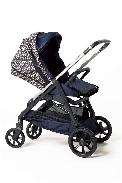 cochecito bebe dior|Carrito de bebé Lona resistente al agua azul y beige con  .